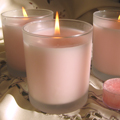 Rose Frosted Glass Candle