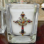Cedars of Lebanon Jeweled Cross Candle