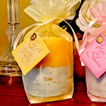 Lily of the Valley Pillar in Sheer Pouch w/Menorah