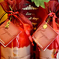 Pomegranate Pillar in Sheer Pouch w/Menorah