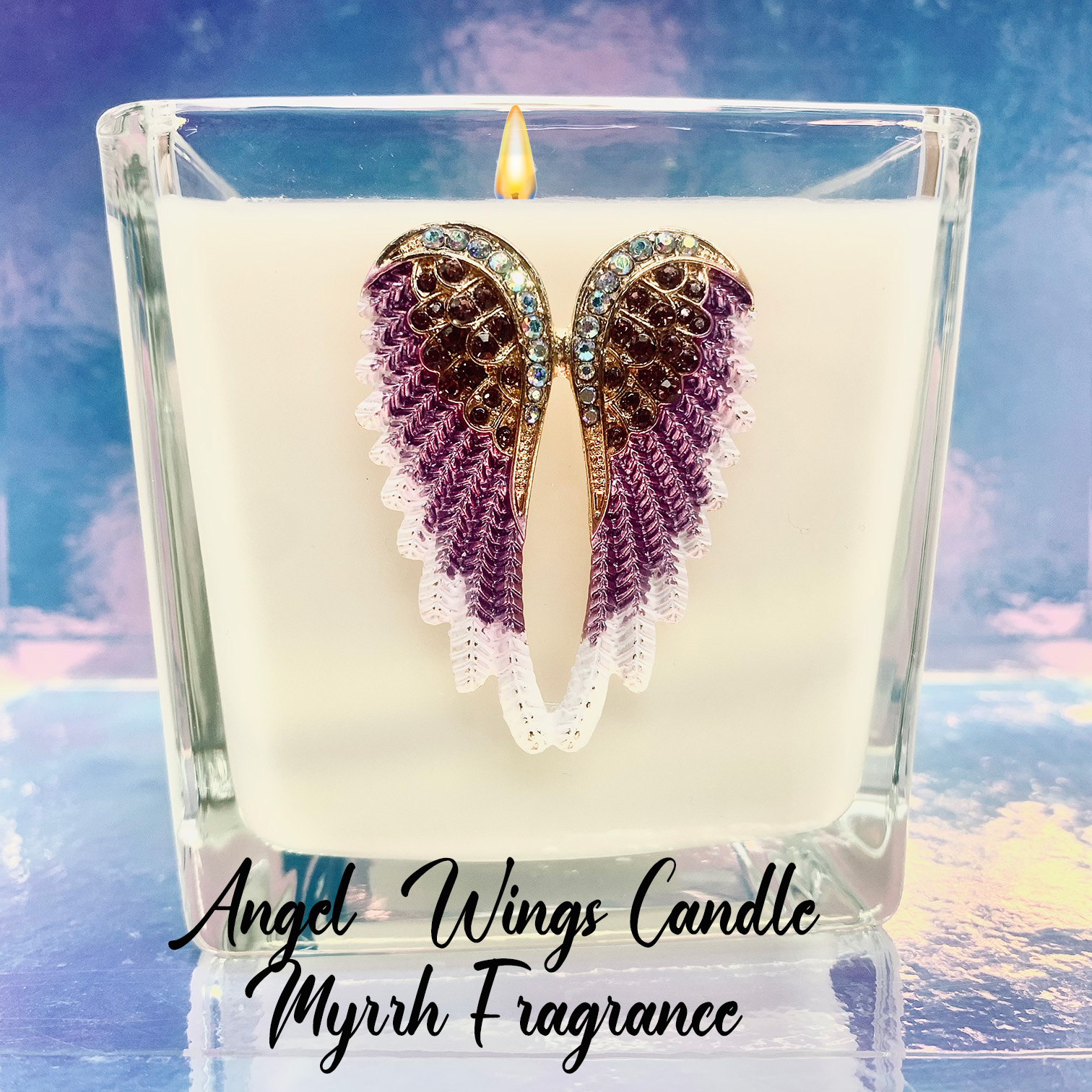 JEWELED ANGEL WINGS CANDLE - MYRRH