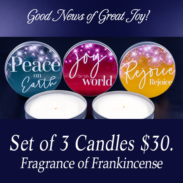 GOOD NEWS CANDLE TIN SET - REJOICE, JOY & PEACE-8oz