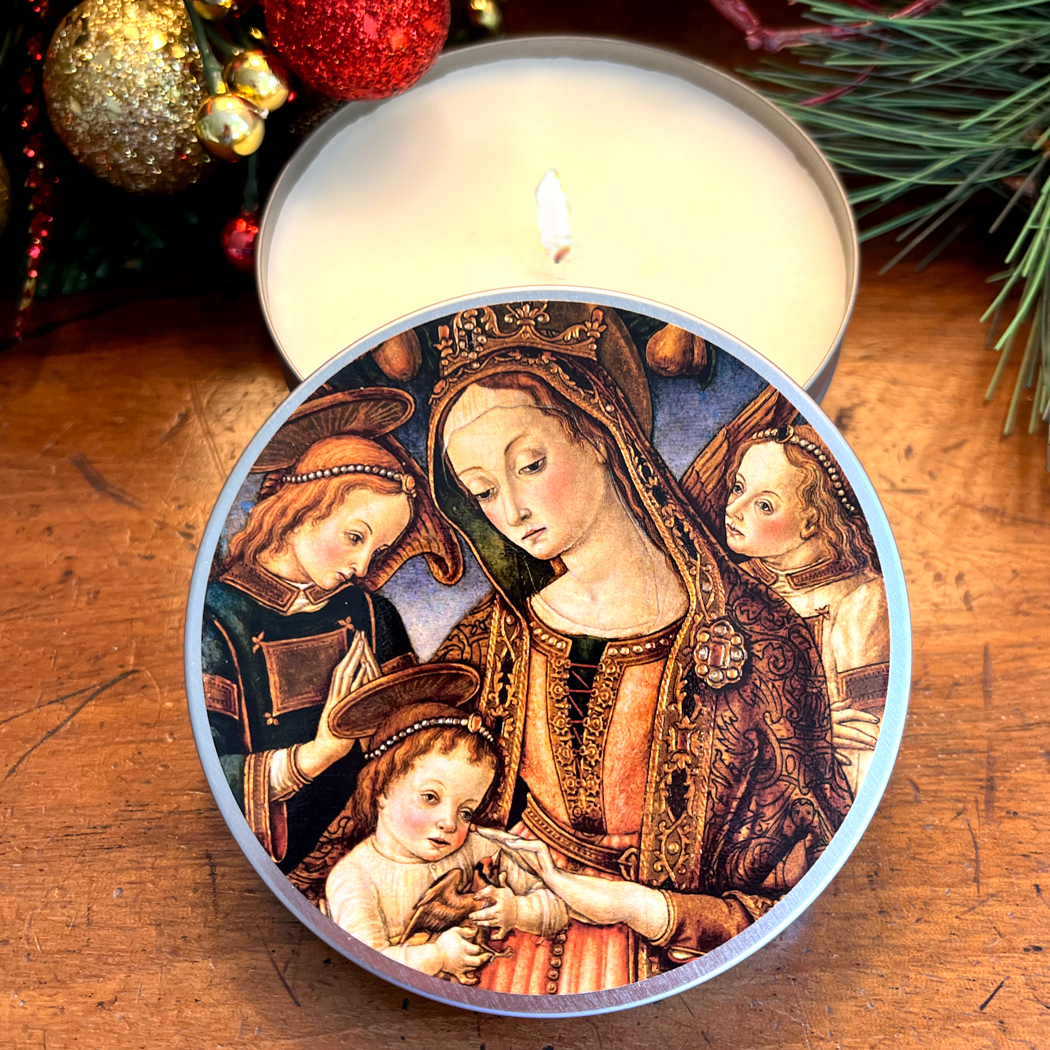 "MADONNA AND CHILD" CANDLE TIN - ANGELICA