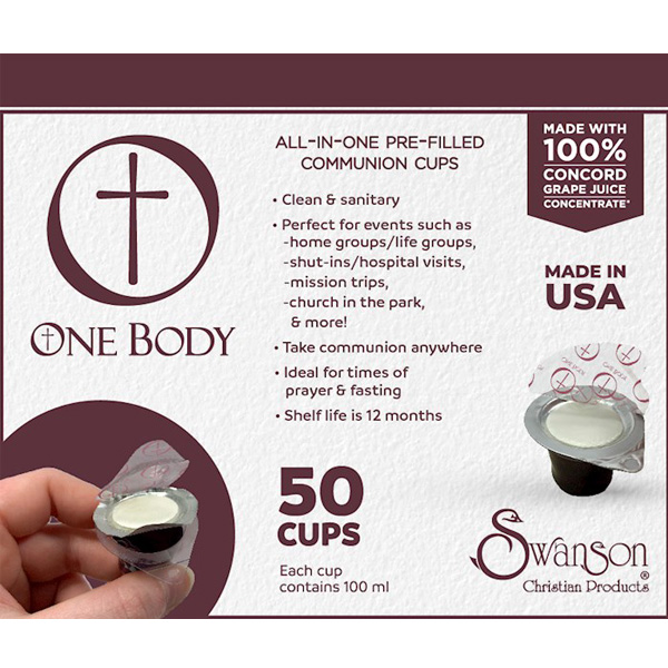 COMMUNION - ONE BODY CUP PREFILLED JUICE/WAFER (BOX OF 50)