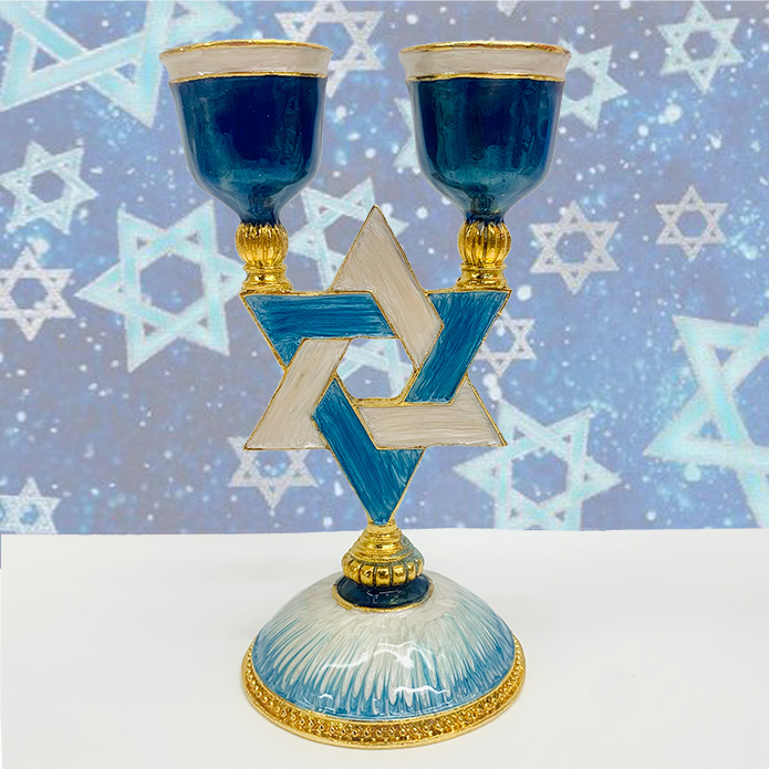 Shabbat Blue Star of David Design Double Cups