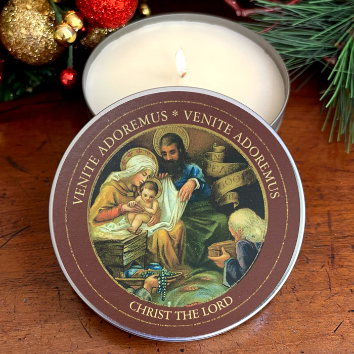 VENITE ADOREMUS - CANDLE TIN - FRANKINCENSE - 8OZ