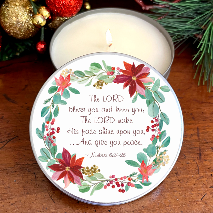 "LORD BLESS YOU" CANDLE TIN- WINTER WONDERLAND