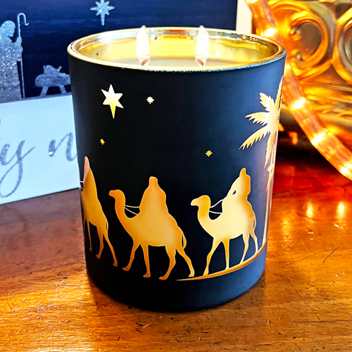 MAGI BLACK/GOLD LUMINESCENT CANDLE - FRANKINCENSE & MYRRH