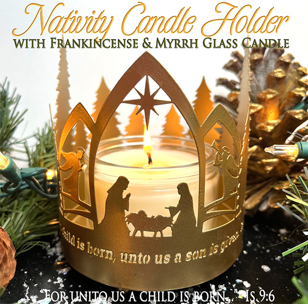 NATIVITY SILHOUETTE CANDLE - FRANKINCENSE & MYRRH