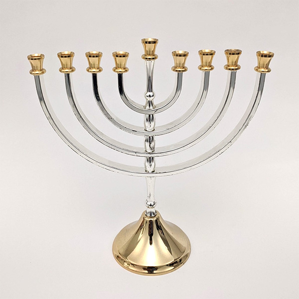 HANUKKIAH - MODERN SILVER & BRASS