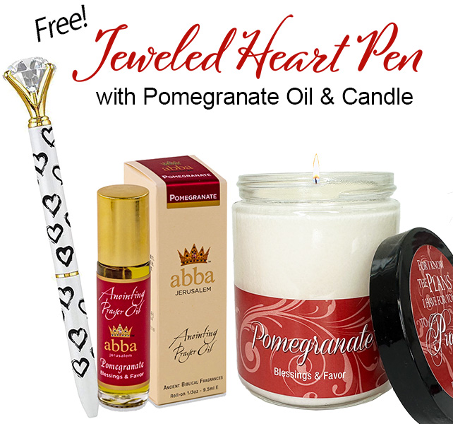 FREE "HEART/GEM" PEN WITH SCRIPTURE JAR CANDLE & 1/3 OZ ROLL ON OIL - FINAL SALE