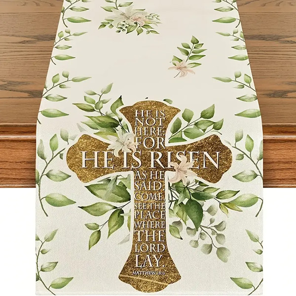 TABLE RUNNER -  HE IS NOT HERE FOR HE IS RISEN