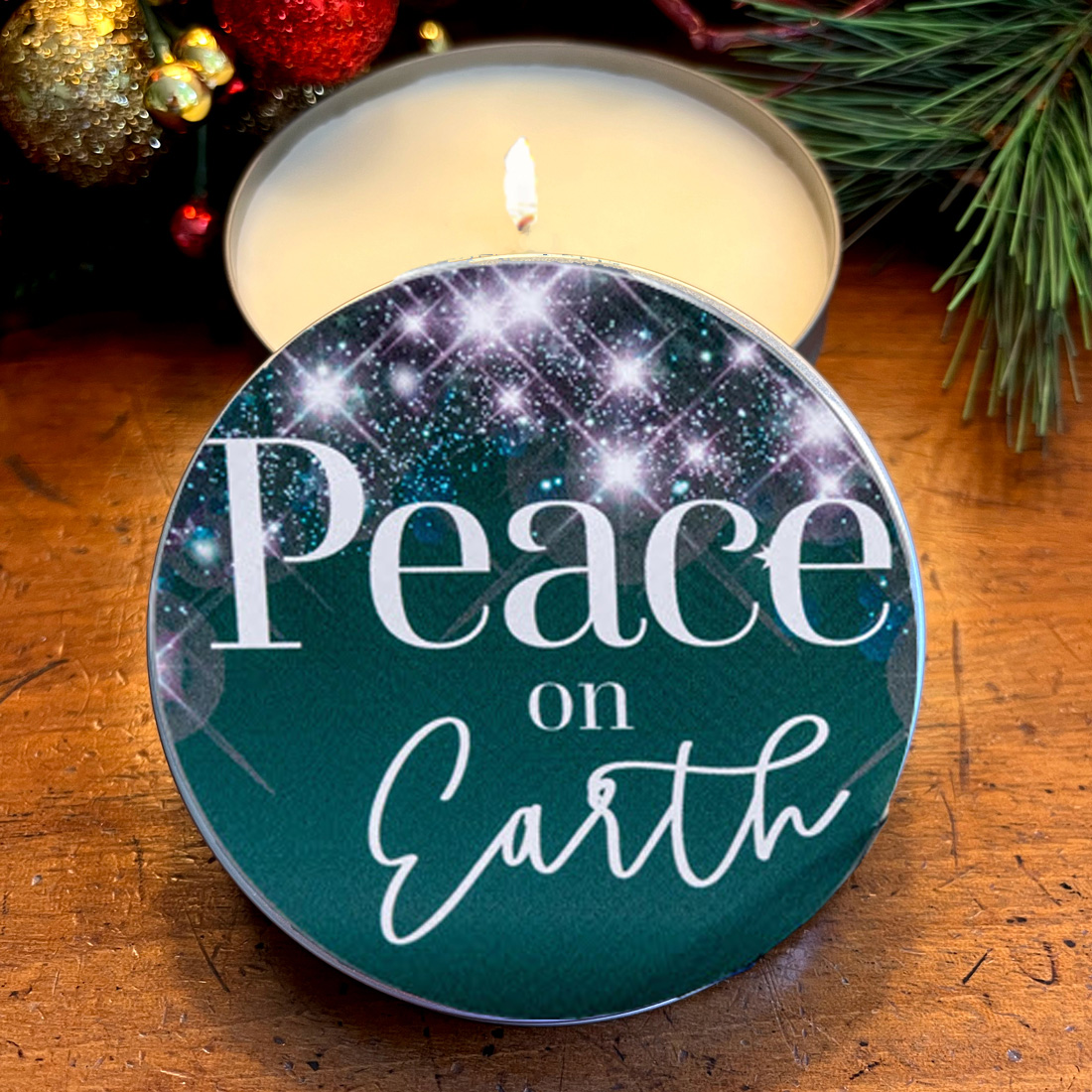 PEACE ON EARTH CANDLE TIN - FRANKINCENSE - 8OZ