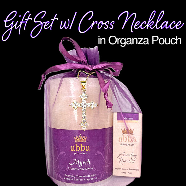 FREE CROSS NECKLACE  &  GIFT BAG with MYRRH CANDLE & OIL