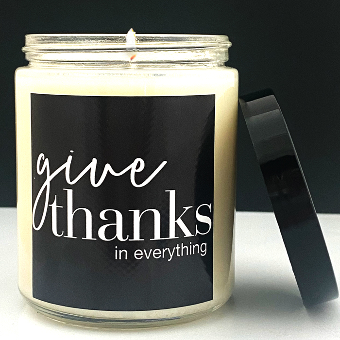 GIVE THANKS - GINGERBREAD - GLASS CANDLE
