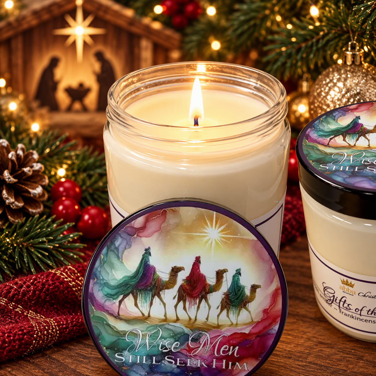 "GIFTS OF THE MAGI" GLASS CANDLE 8 OZ