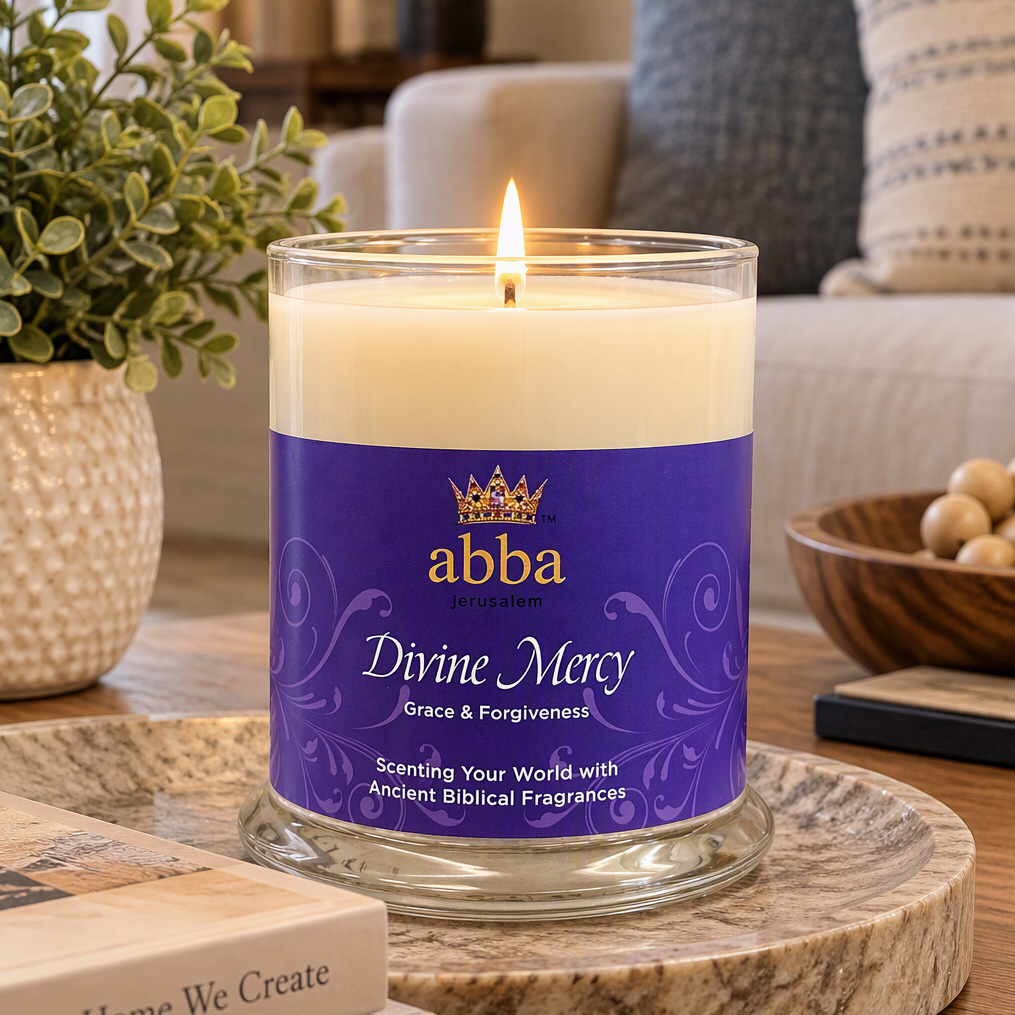 DIVINE MERCY GLASS CANDLE