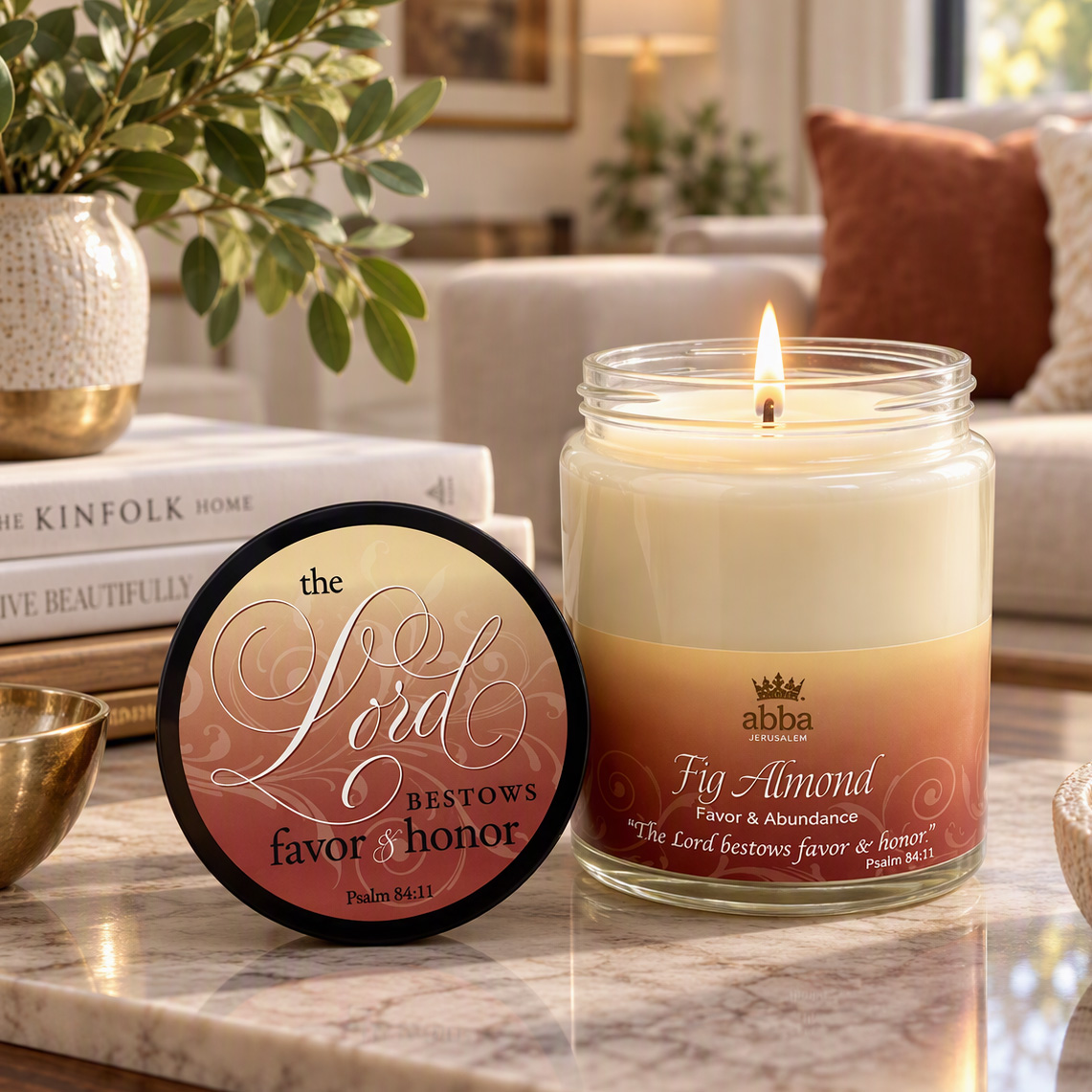FIG ALMOND SCRIPTURE JAR CANDLE