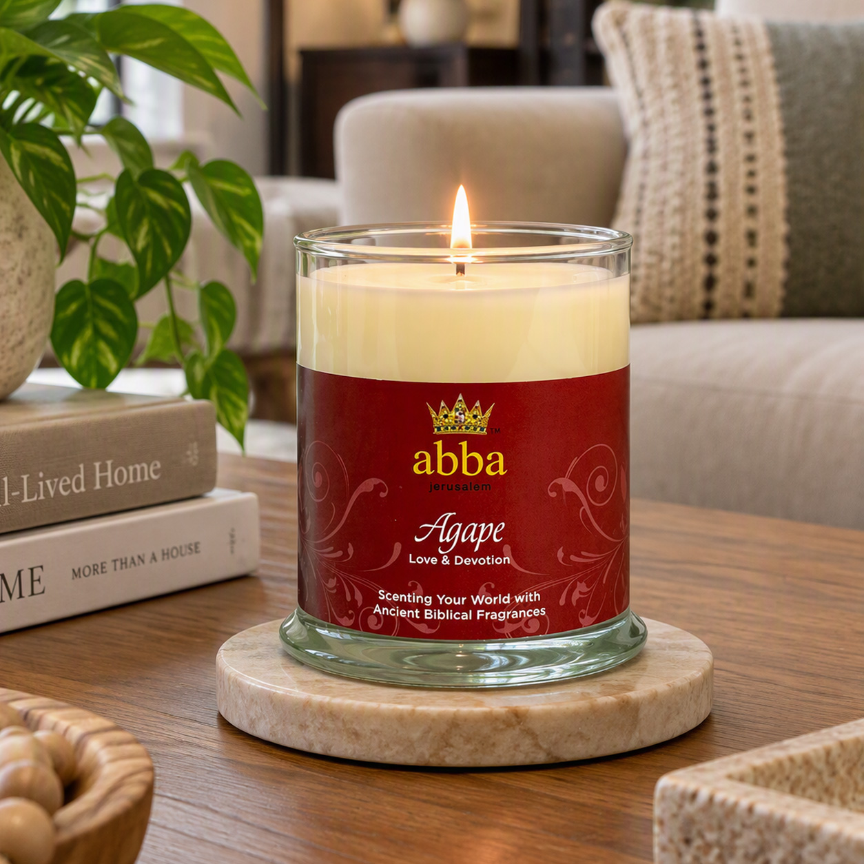 AGAPE GLASS CANDLE
