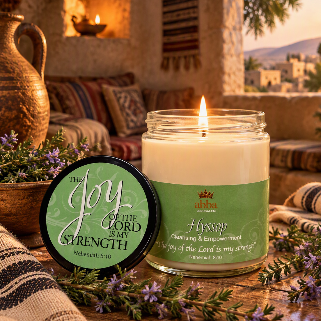 HYSSOP SCRIPTURE JAR CANDLE