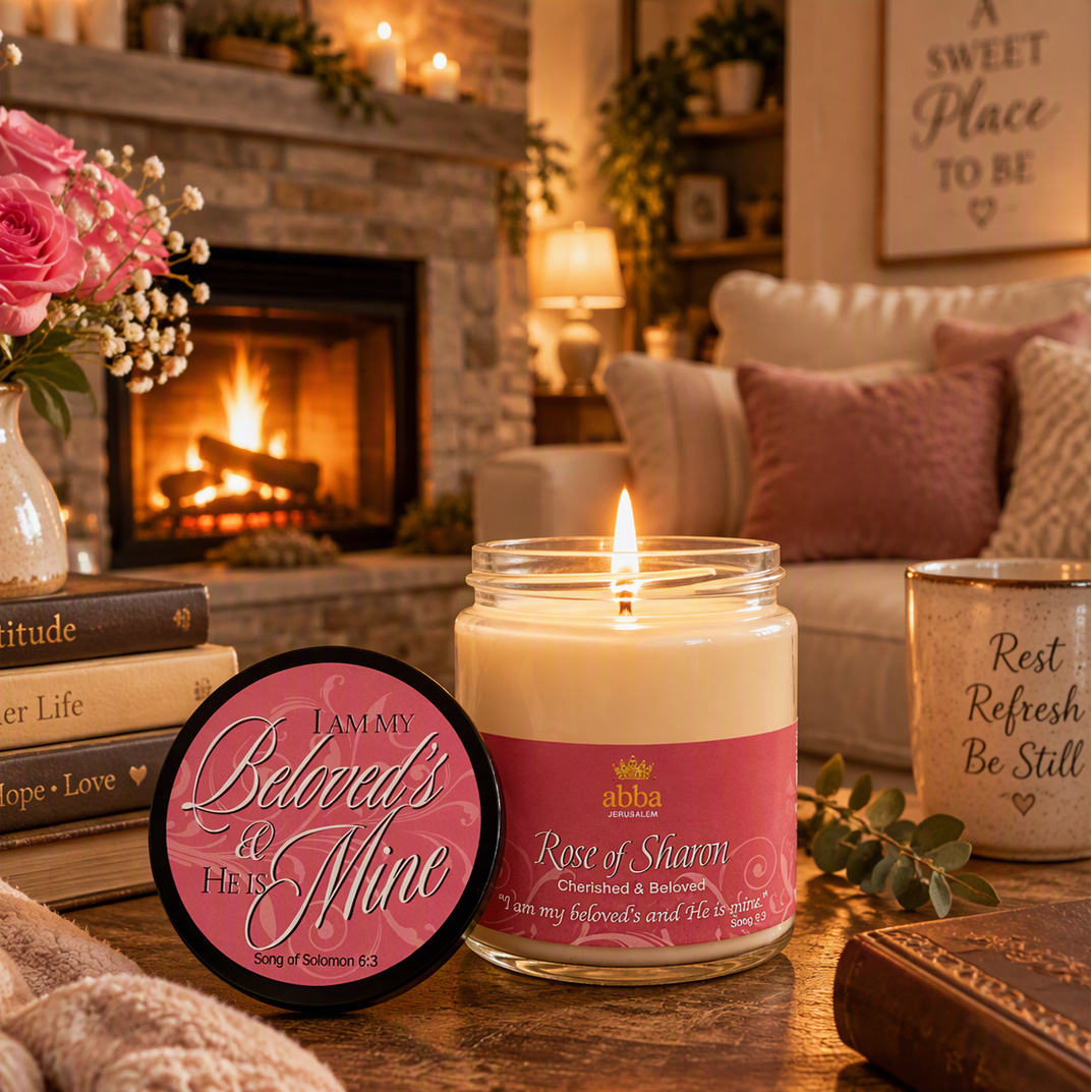 ROSE OF SHARON SCRIPTURE JAR CANDLE